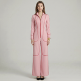 Zip-Up Wide Leg Pant Suit