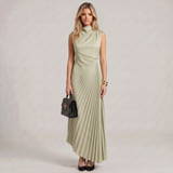 One Shoulder Chiffon Maxi Dress