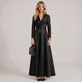 Long Sleeve Ball Gown Maxi Dress
