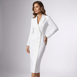 Blazer Lapel Midi Dress