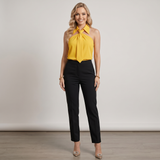 Tie Collar Halter Blouse