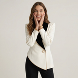 Asymmetric Contrast Lapel Blazer