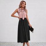 Contrast Trim Halter Neck Blouse