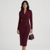 Wrap Buttoned Midi Dress