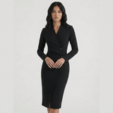 Wrap Buttoned Midi Dress