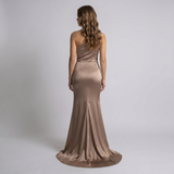 One Shoulder Ruched Mermaid Gown