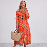 Paula Botanical Print Maxi Dress