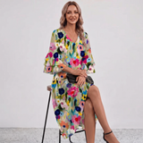 Elviera Floral Bell Sleeve Mini Dress