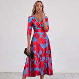 Leila Floral Print Wrap Maxi Dress