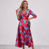 Leila Floral Print Wrap Maxi Dress