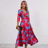 Leila Floral Print Wrap Maxi Dress