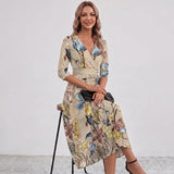 Leila Floral Print Wrap Maxi Dress