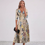 Leila Floral Print Wrap Maxi Dress