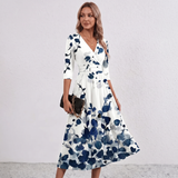 Leila Floral Print Wrap Maxi Dress