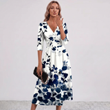 Leila Floral Print Wrap Maxi Dress
