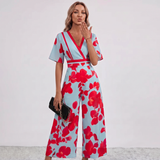Leila Floral Print Wrap Maxi Dress
