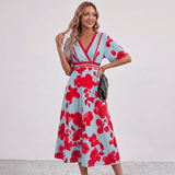 Leila Floral Print Wrap Maxi Dress