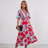 Leila Floral Print Wrap Maxi Dress
