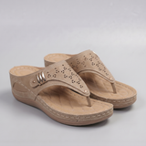 Kaylie Cutout Wedge Thong Sandal