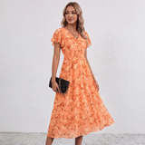 Lola Flutter Sleeve Floral Maxi Dress