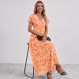 Lola Flutter Sleeve Floral Maxi Dress