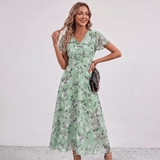 Lola Flutter Sleeve Floral Maxi Dress