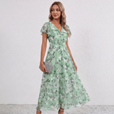 Lola Flutter Sleeve Floral Maxi Dress