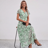 Lola Flutter Sleeve Floral Maxi Dress