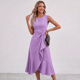 Darlene Side Knot Ruffle Midi Dress