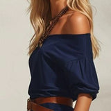Women's Off-Shoulder Belted Top
