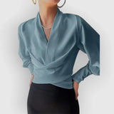 Satin Wrap Blouse