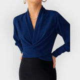 Satin Wrap Blouse