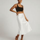 White Luna Midi Skirt