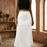 White Luna Midi Skirt
