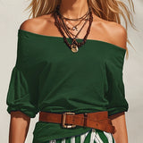 Women's Off-Shoulder Belted Top