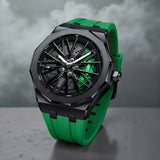 Alloy Rim Silicone Strap Quartz Watch