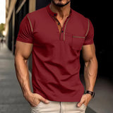 Men's Band Collar Knit Polo