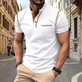 Men's Band Collar Knit Polo