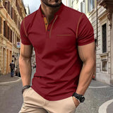 Men's Band Collar Knit Polo