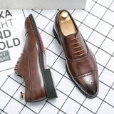 Men's Cap Toe Brogue Oxford Shoes