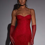 Sparkle Mesh Mini Dress