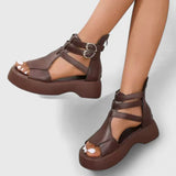 Multi-Strap Orthopedic Platform Sandals