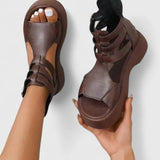 Multi-Strap Orthopedic Platform Sandals