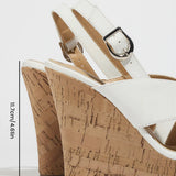 Faux Leather Criss-Cross Wedges