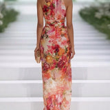Floral Halter Neck Maxi Dress