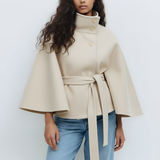 Novara Wool-Blend Cape Coat
