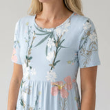 Floral Short Sleeve Midi Dress