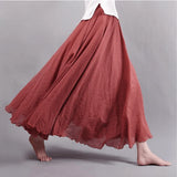 Bohemian Flared Maxi Skirt
