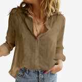 Roll-Tab Button Front Blouse