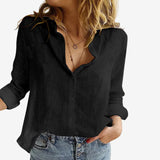 Roll-Tab Button Front Blouse